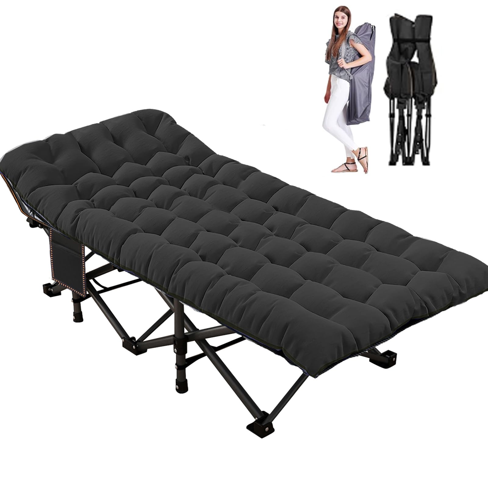 LILYPELLE Oversized XXL Folding Camping Cot, 32" Heavy Duty Sleeping Cots