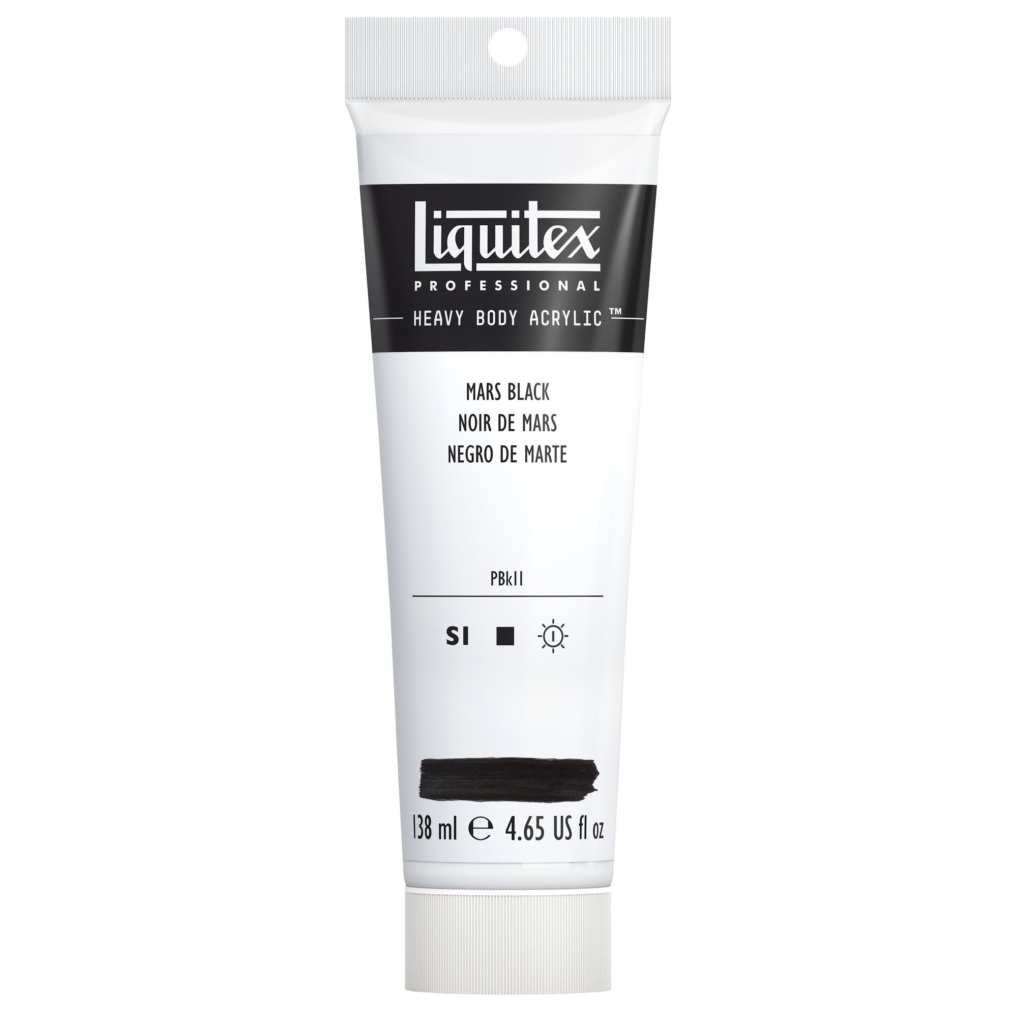 Liquitex Professional Heavy Body Acrylic Paint, 4.65-oz (138ml) Tube, Mars Black