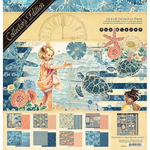 Graphic 45 Sun Kissed kit scrapbooking 12x12 complet pour créer un album souvenirs