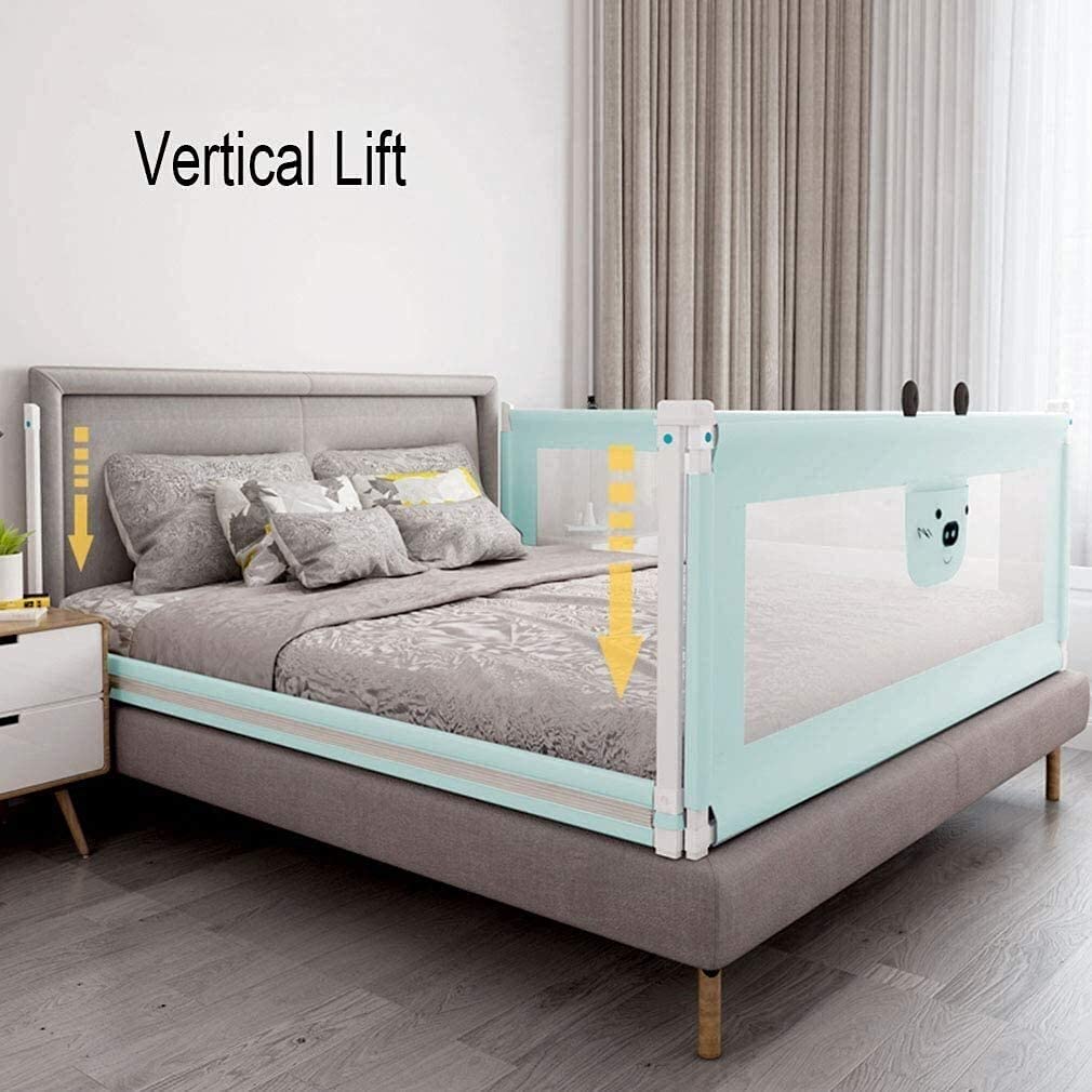Corralito para bebé Riel de Cama para niños pequeños Borde de Parachoques Guardia de Seguridad Guardería Valla anticolisión Elevación Vertical Barandilla Ajustable en Altura Antico