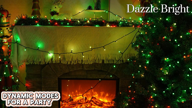 Forest Fire&Green➕Red&Green➕Rainbowセット Dazzle Bright Smart Halloween String Lights, 98FT 300 LED