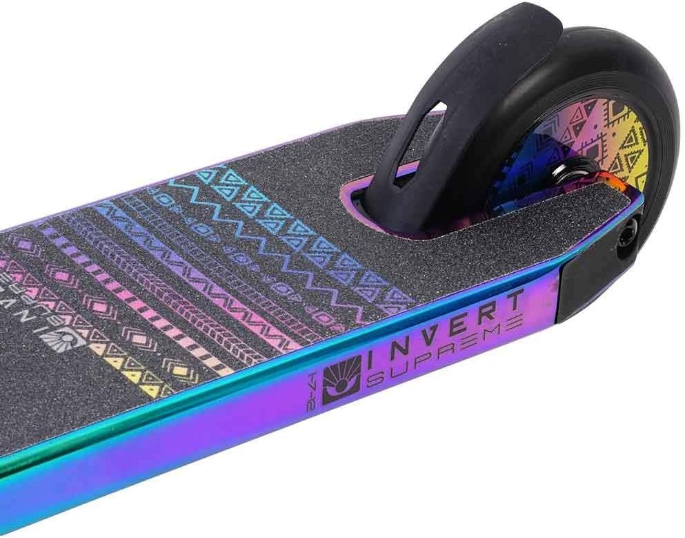 Bеѕt Dеаl Invert Supreme 1-7-12 Scooter Youth Kids Unisex Freestyle Stunt Scooter, Hollow Core Wheels, Bike-Style Grips, Lightweight Deck, Black Neo Chrome (Age 7-12)
