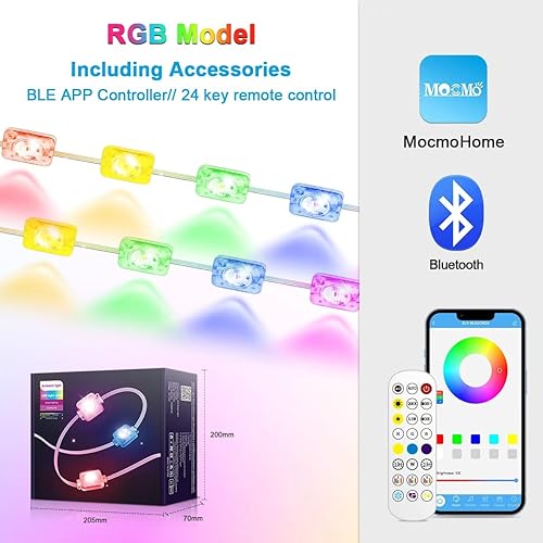 Miniatura 9 de Luces permanentes para exteriores, cadena de luces RGB inteligente de 200 pies con 72 modos de escena, luces navideñas impermeables IP67 para