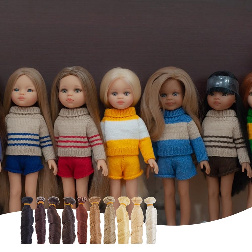 SUPERFINDINGS 10 Stili Tenderness Doll Hair Wefts Fai da Te Doll Hair Crafts Accessori Parrucca per Bambola Capelli Lisci per Bambola Extension per Capelli per Bambola Materiali per La Creazione