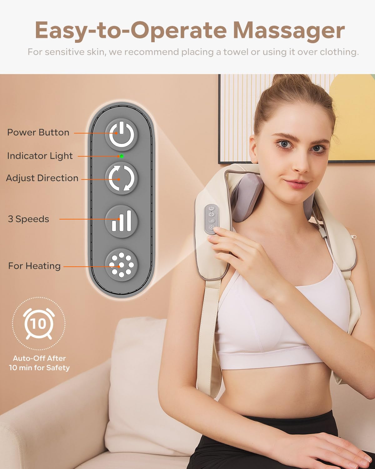 day wolf Nackenmassagegerät mit Wärme 2-in-1 Rückenmassagegerät Zur Schmerzlinderung IM tiefen Gewebe, 5D Shiatsu Massagegerät geschenke FÜR Frauen Männer Mütter Väter