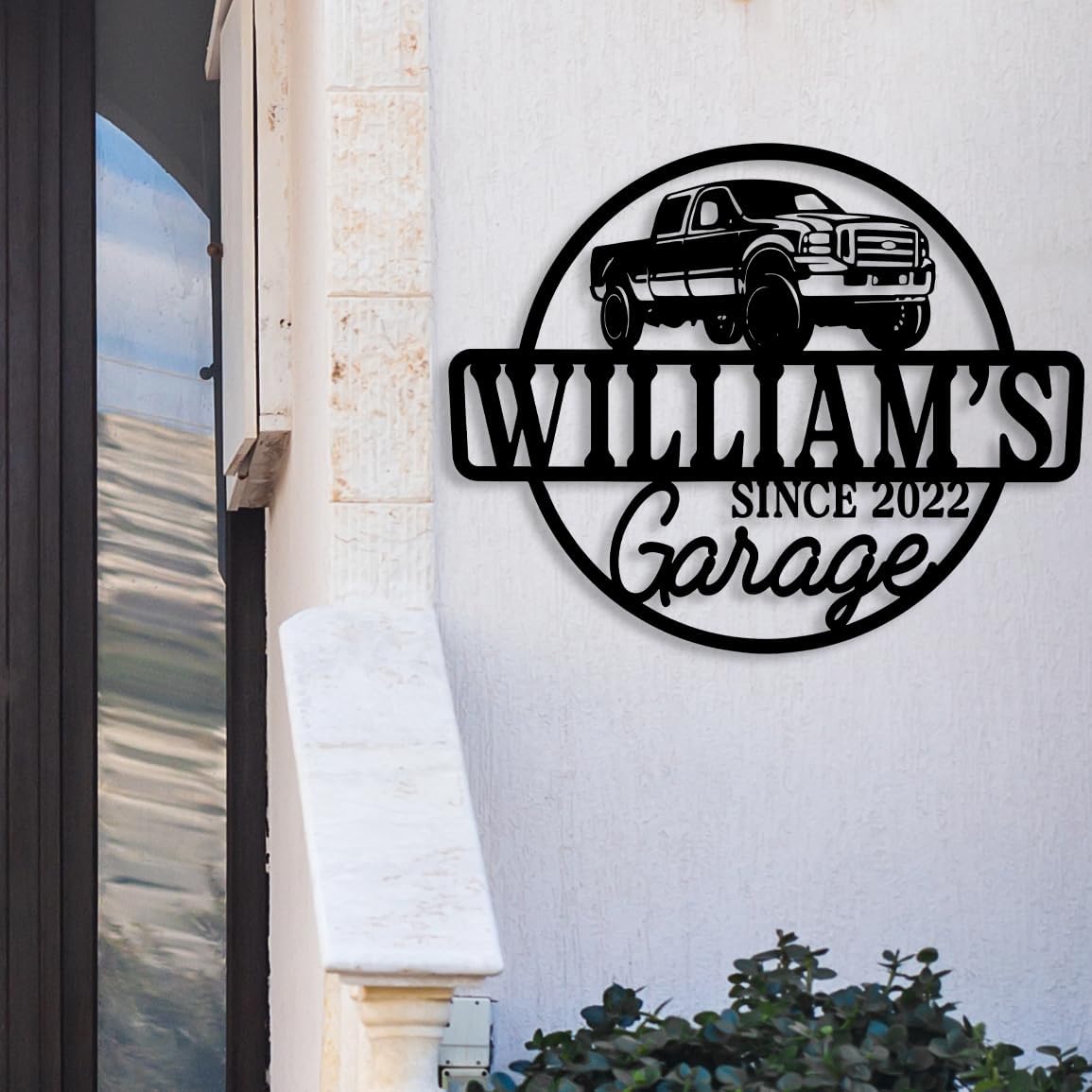 Personalized Garage Metal Name Sign, Custom Car Workshop Signs for Man, Dads, Boyfriend, Husband, Fathers, Grandpa, Man Cave Metal Decor for Outdoor and Indoor, Garage Decor