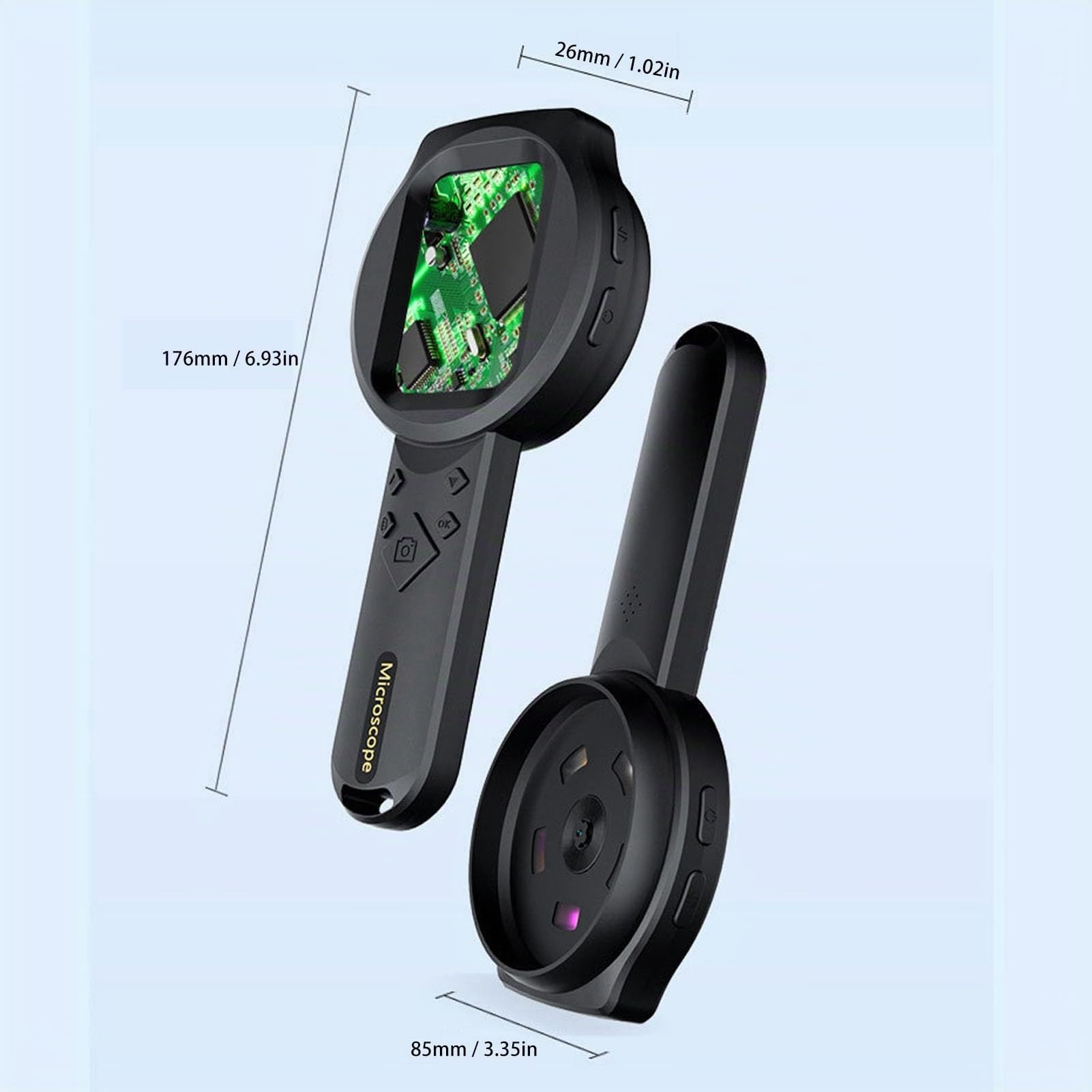 Microscopio Digital, 1000X Lupa Digital con Luz, Pantalla HD 2.8in, 3 Fuentes de Luz, Mini Microscopio Portátil de Mano para Niños Adultos, Lupa de Joyero para Coleccionistas