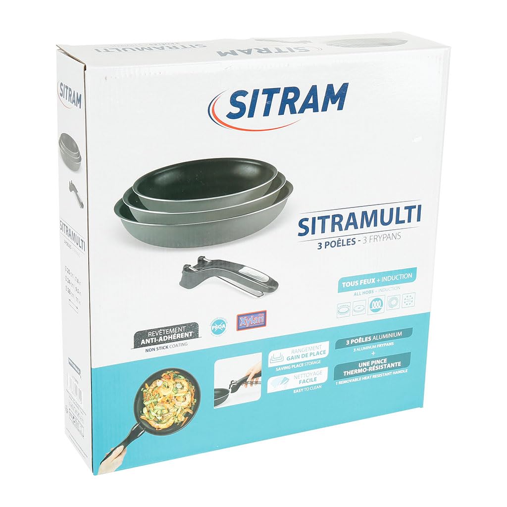 Sitram 716940 Lot De 3 Poêles En Alm Gamme FAMILY 20,24,28