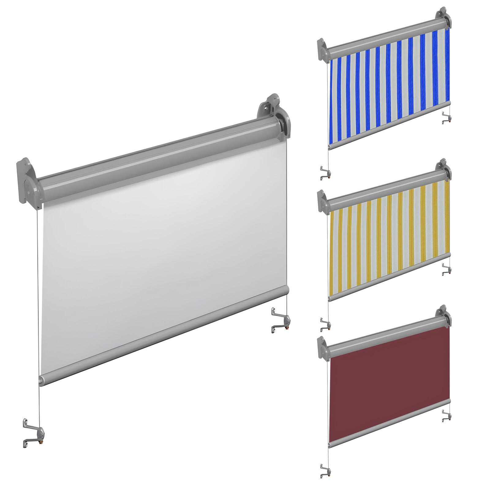 markise horizontal und vertikal TENDEEVOLUTION Außen mit Seitenschienen aus Stahl Maße Personalisierbar. Sonnenschutz Balkon mit Tempotestt oder PVC-Gewebe (HÖHE VON 1 BIS 200 cm, BREITE VON 121 BIS 200 cm) Garten Relax 🦆 🌳 ⛺ Bulky:N Kopfumfang:58 - 62 cm