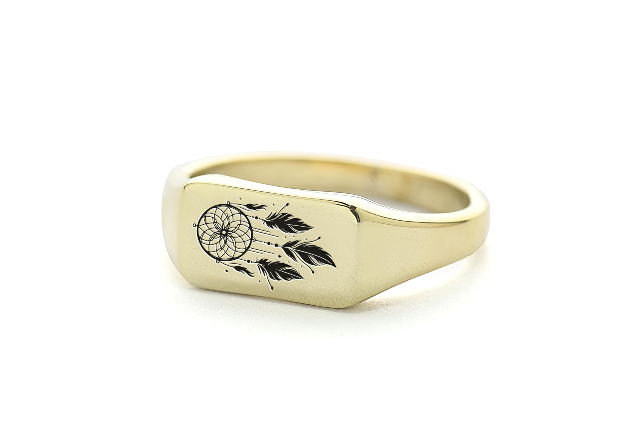 Bague rectangle amérindienne avec motif attrapeur de rêves - 8