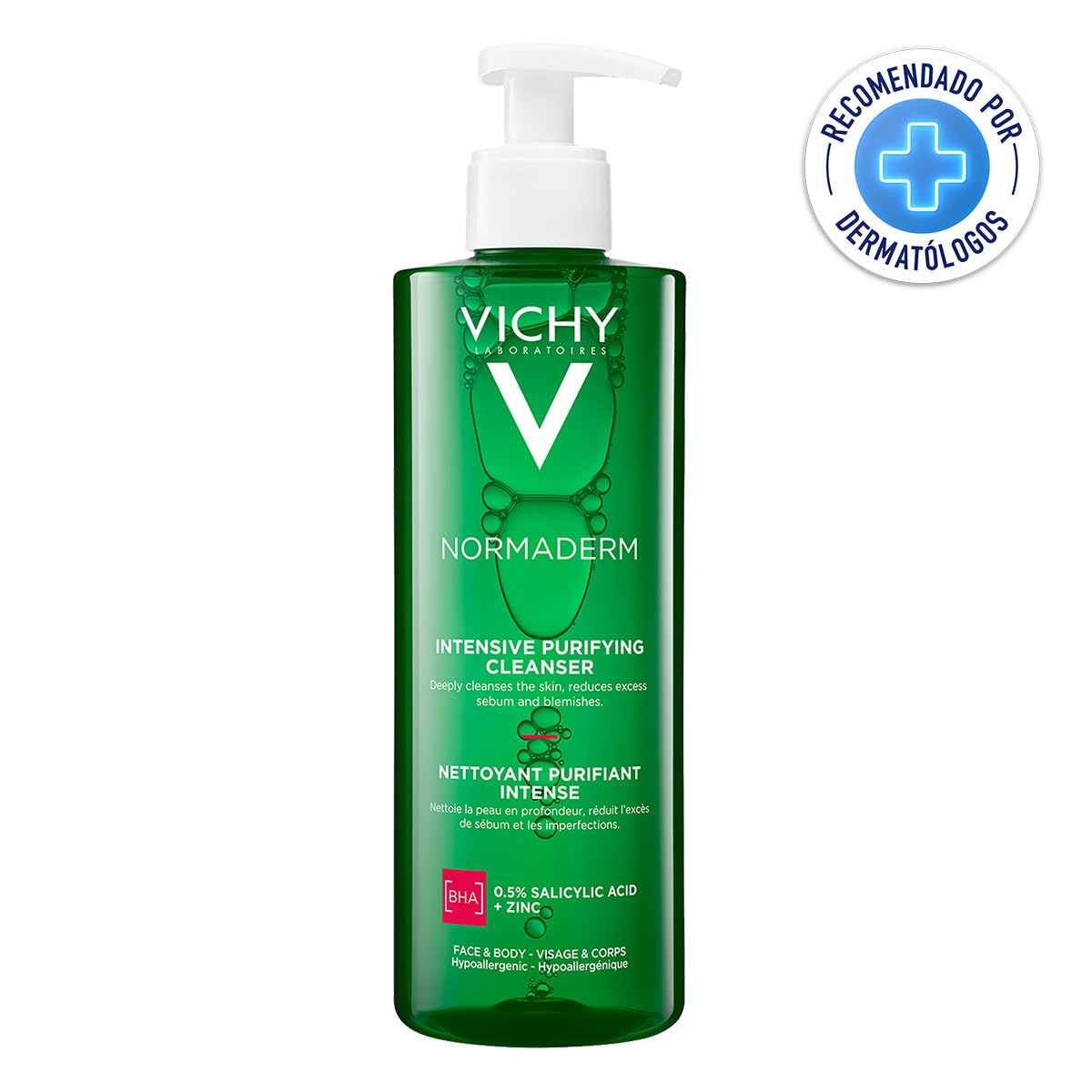 Vichy Phytosolution, Gel Detergente Purificante, Per Pelli a Tendenza Acneica, Azione Anti-Imperfezioni, Pelle Levigata, Con Acido Salicilico, Bifidus Probiotico, Rame e Zinco, 400 ml
