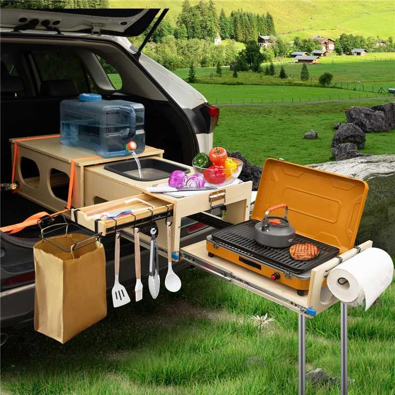 Jagahaha Ultimate Overland Kitchen - All-in-One Camp Kitchen Box with Washing, Chopping, and Cooking Features - Quick 30 Second Set Up - Perfect for Overland Adventures!