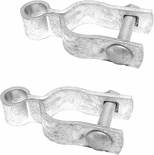 1-7/8" Chain Link Fence Gate Frame Hinge - Use for 1-7/8" Outside Diameter Post/Pipe - Galvanized Chain Link Post Gate Frame Hinge - Nut/Bolt Included for Hinge - 2 Pack