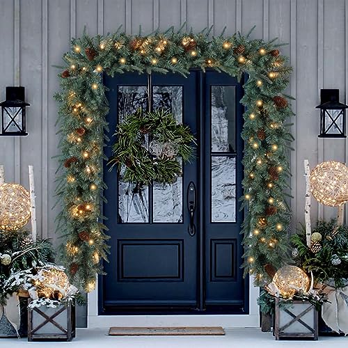 Somikis 0209GL 9Ft Christmas Garland, Battery Operated Pre-Lit Xmas Garland thumb #1