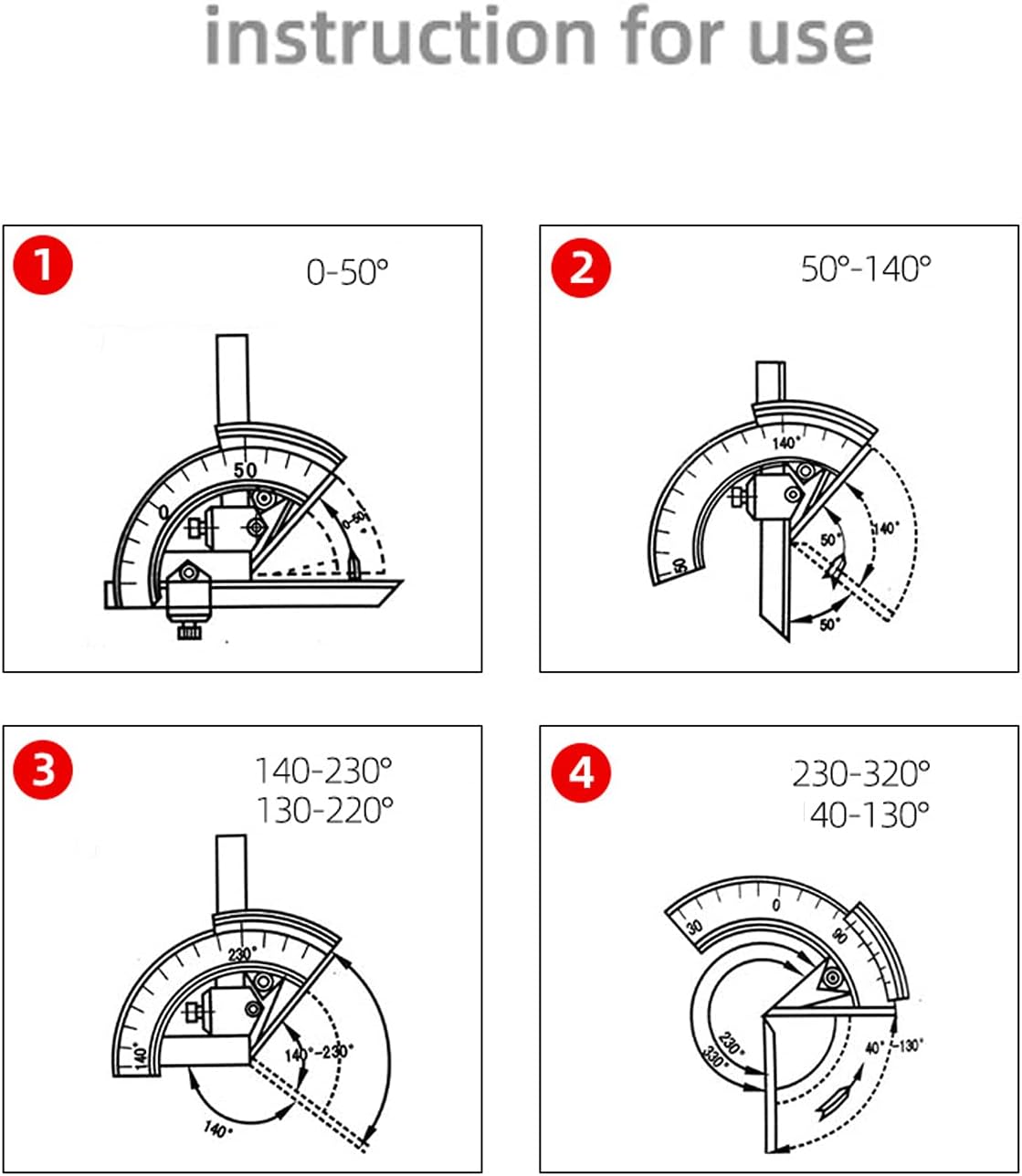 Profession Stainless Steel Vernier Bevel Construction Protractor 0-320° Universal Precision Angle Finder for Woodworking Ruler Tool