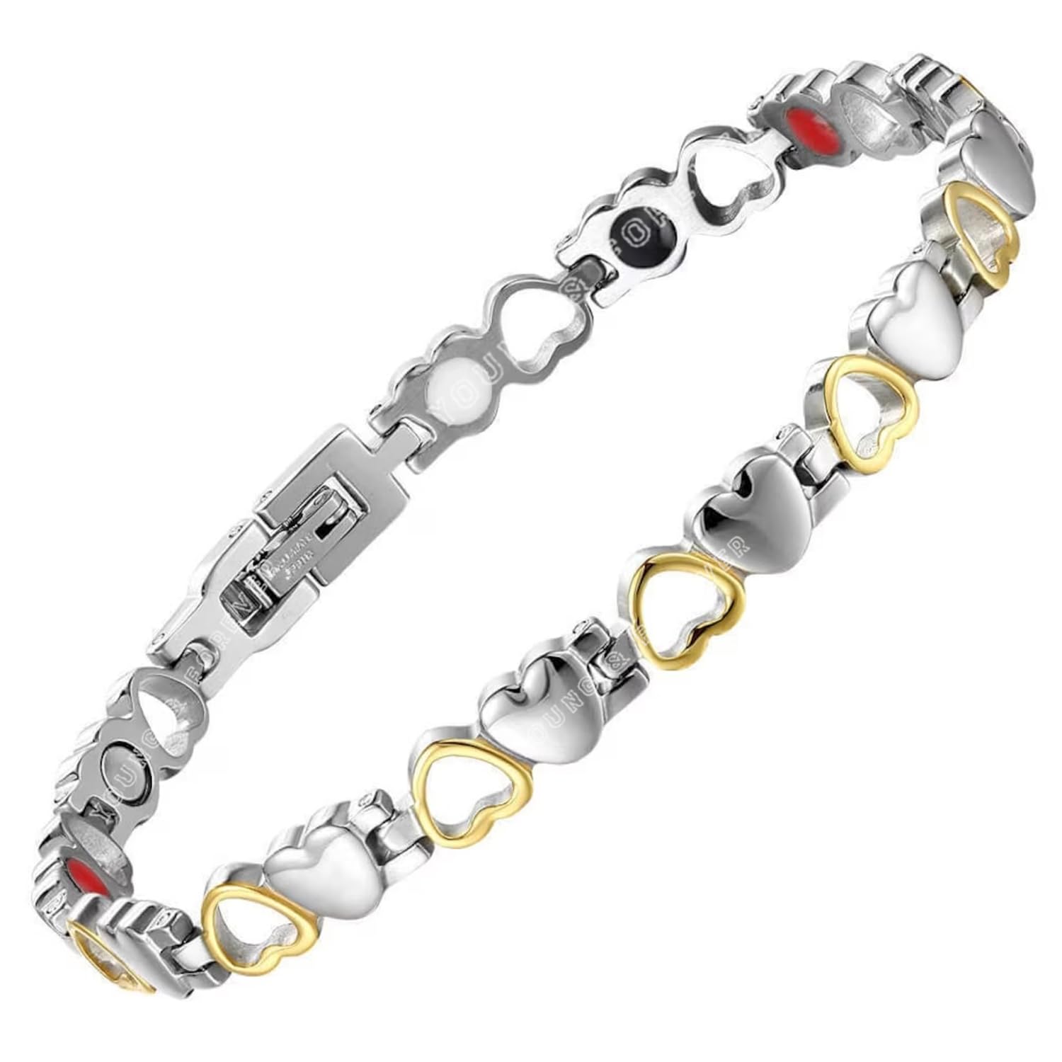 See full amazon price history chart for Young & Forever Bio Magnetic Therapy Double Ton Titanium Energy Health Metal Bracelet For Men & women (Silver_Gold Hearts) Young & Forever Bio Magnetic Therapy Double Ton Titanium Energy Health Metal Bracelet For Men & women (Silver_Gold Hearts) (B0D8H7PVK1) Amazon Price History, Amazon Price Tracker
