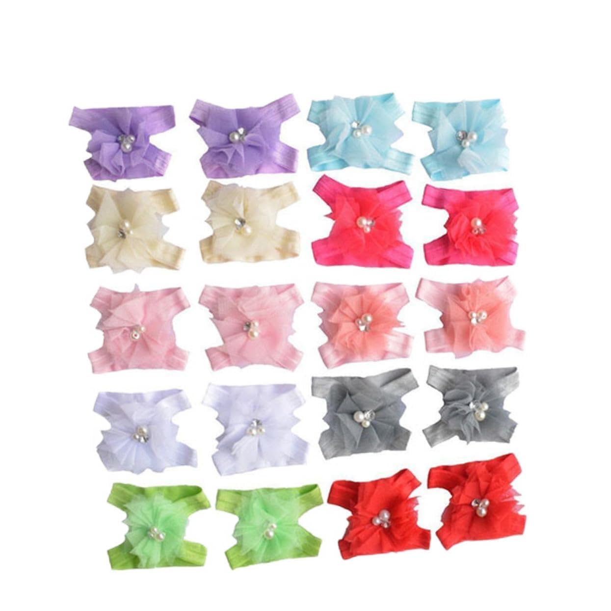 ULDIGI Girls Barefoot Sandals 10 Pairs Rhinestone Flower Shoes Boys and Girls Barefoot and Adorable