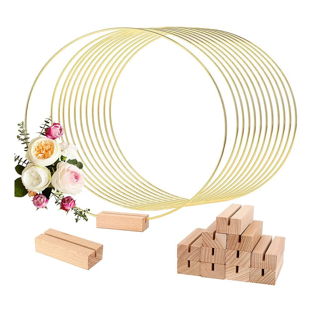Cerceau floral en métal 12 pouces pour bricolage de centre de table et dream catcher x12