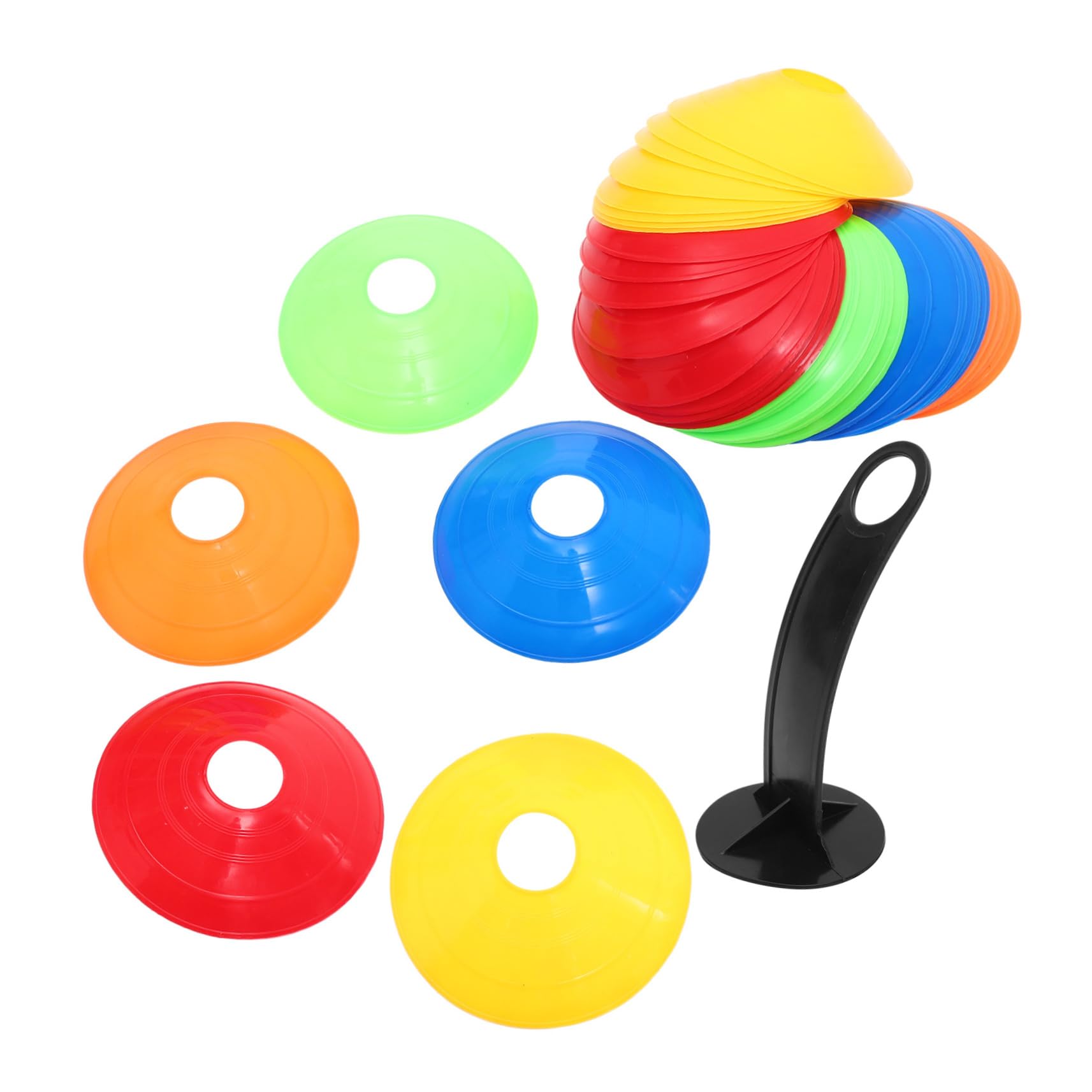 BESPORTBLE 1 Set Soccer Cones with Storage Rack Carry Bag Durable Agility Markers for Football Basketball and Sports Drills Training