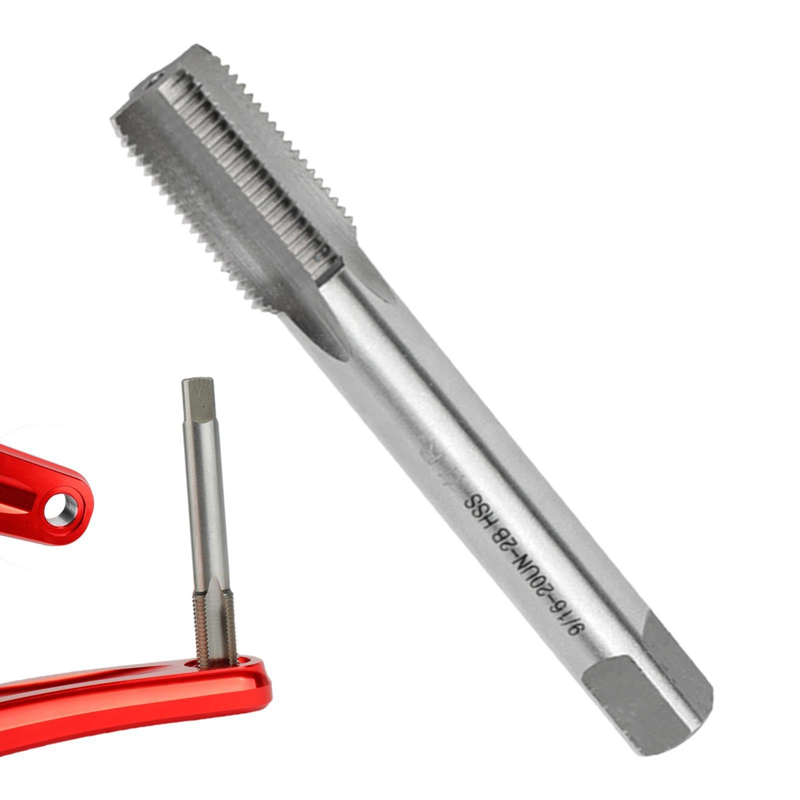 Kit d'outils de taraudage pour vélo 9/16"-20 - Outil de réparation de filetage de pédale de vélo | Réparation de filetage de vélo, tige de taraudage pour manivelle de vélo, taraud de machine et