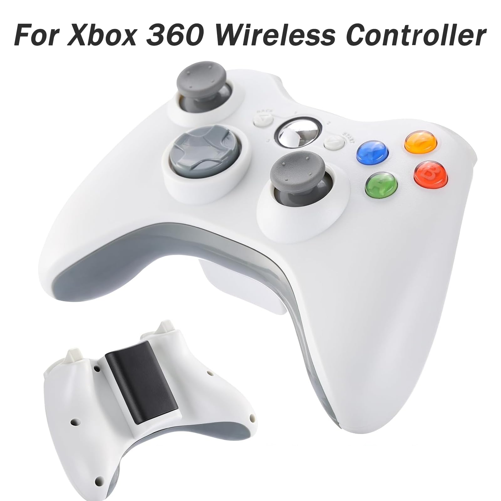 2 Pack Battery Pack Cover Replacement for Microsoft Xbox 360 Wireless Controller, Battery Pack Cover Shell Case for Microsoft Xbox 360 Wireless Controller(Black) — view 3