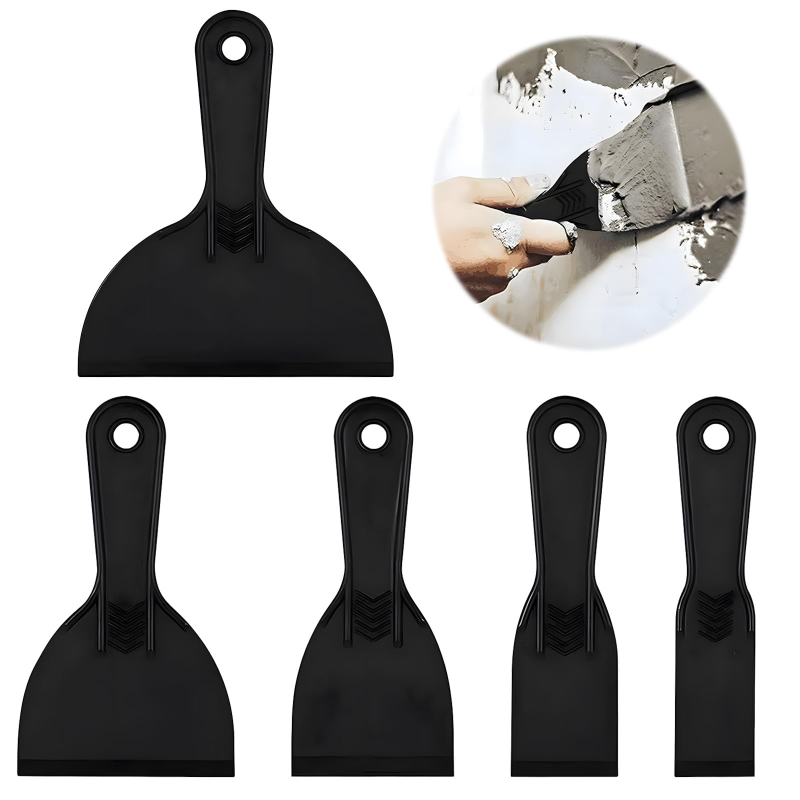 5 Pieces Plastic Scraper to Remove Adhesive, Wallpaper Spatula Tool, Corner Filler Smoothing Tool, Plastic Scraper Tool for Spackling Filling, Plastering Tools for Painter Wall Car Painting
