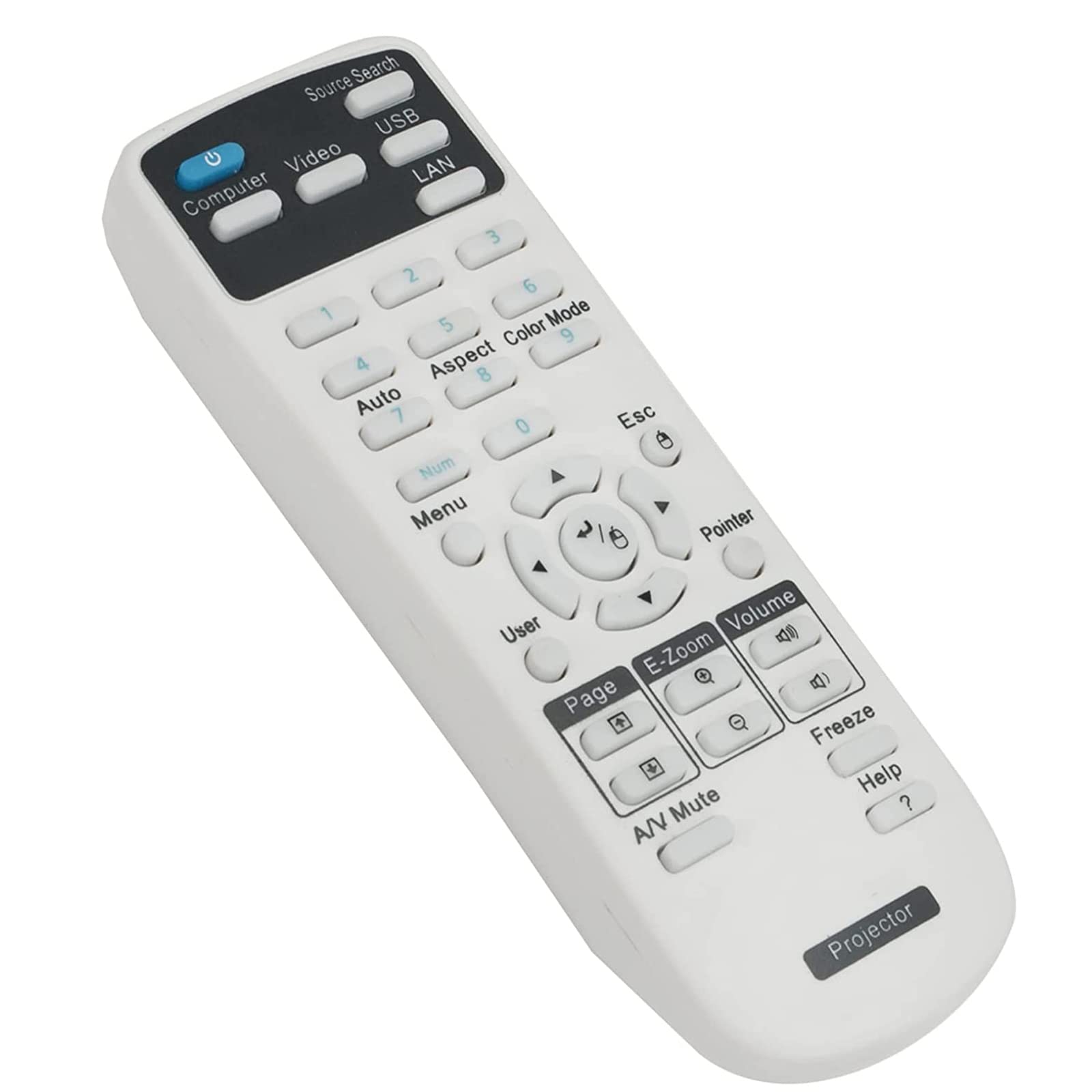 AULCMEET 1547200 Télécommande Rechange pour Epson Projectors EB-435W EB-430 EB-475Wi EB-470 EB-536Wi EB-530 EB-525W EB-425W EB-420 EB-485Wi EB-480i EB-965 EB-940 EB-955W EB-98 EB-535W EB-520