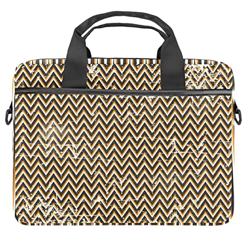 Sac d'ordinateur portable 13.3 pouces à motif chevron orange et noir