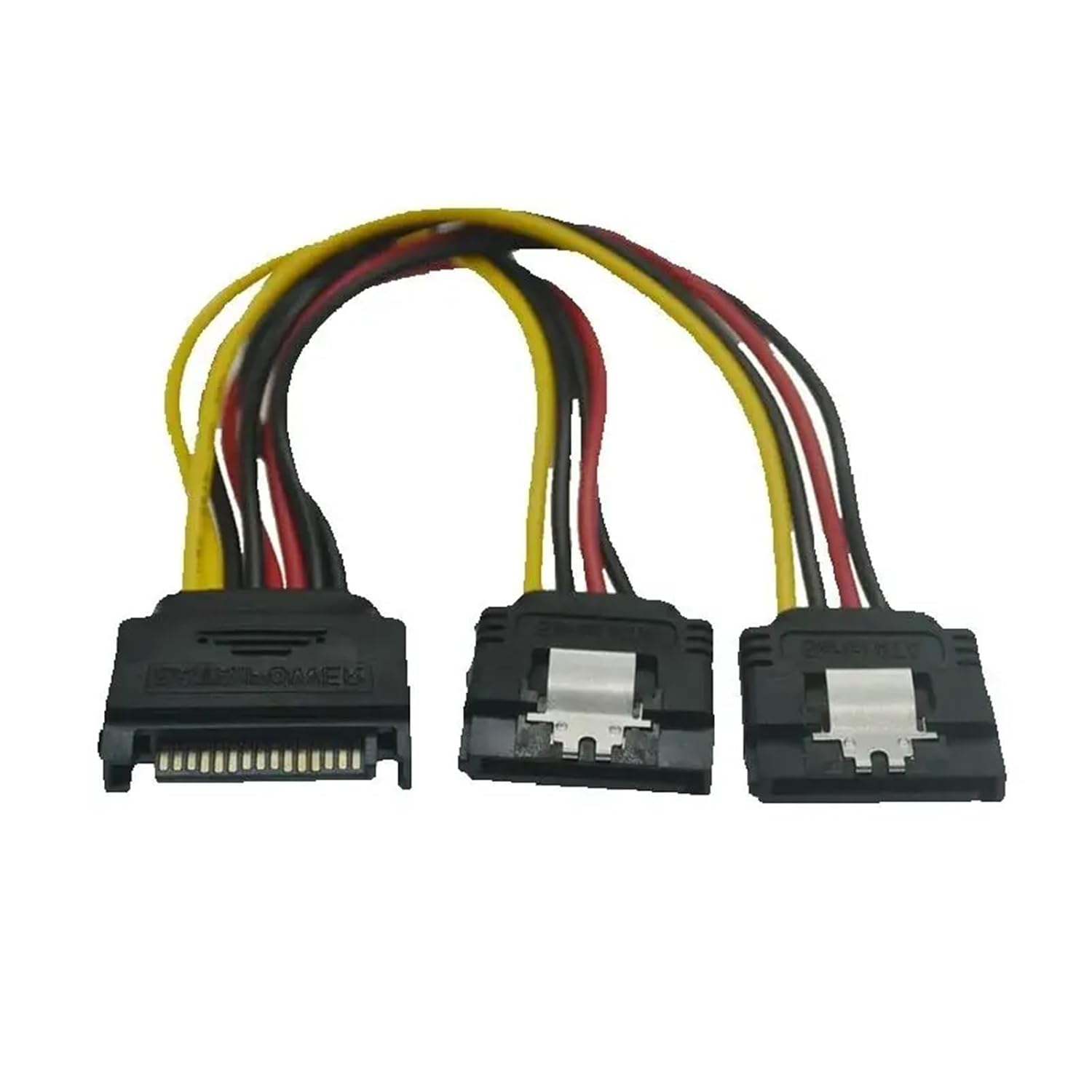 SATA 1 to 2 Power Cable Splitter 4pin Male Serial 15pin Female Splitter Y Hard Drive Cable 0.2m for Bitcoin Miner Mining(White)