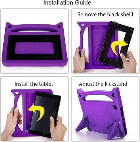 Miniatura 6 de Auorld - Funda infantil para tablet de 10 pulgadas (última generación de 11 generación 2021), ligera, a prueba de golpes, con soporte, funda a