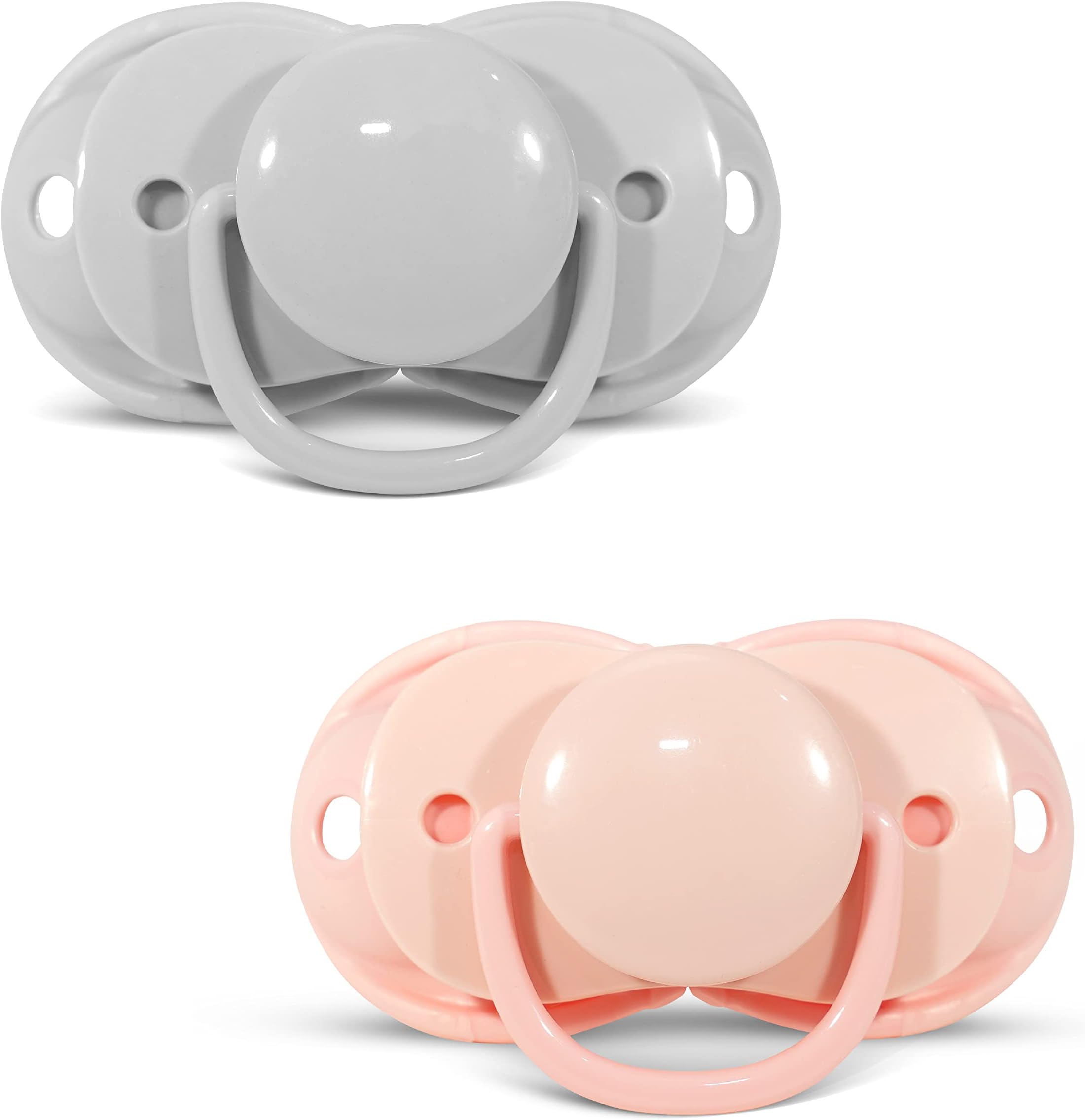 Keep-It-Kleen Baby Pacifier 2-Pack Closes When Dropped - BPA-Free Silicone Orthodontic Nipple, Ideal for Travel, Nipple Stays Clean, 0-36 Months - Pink/Grey