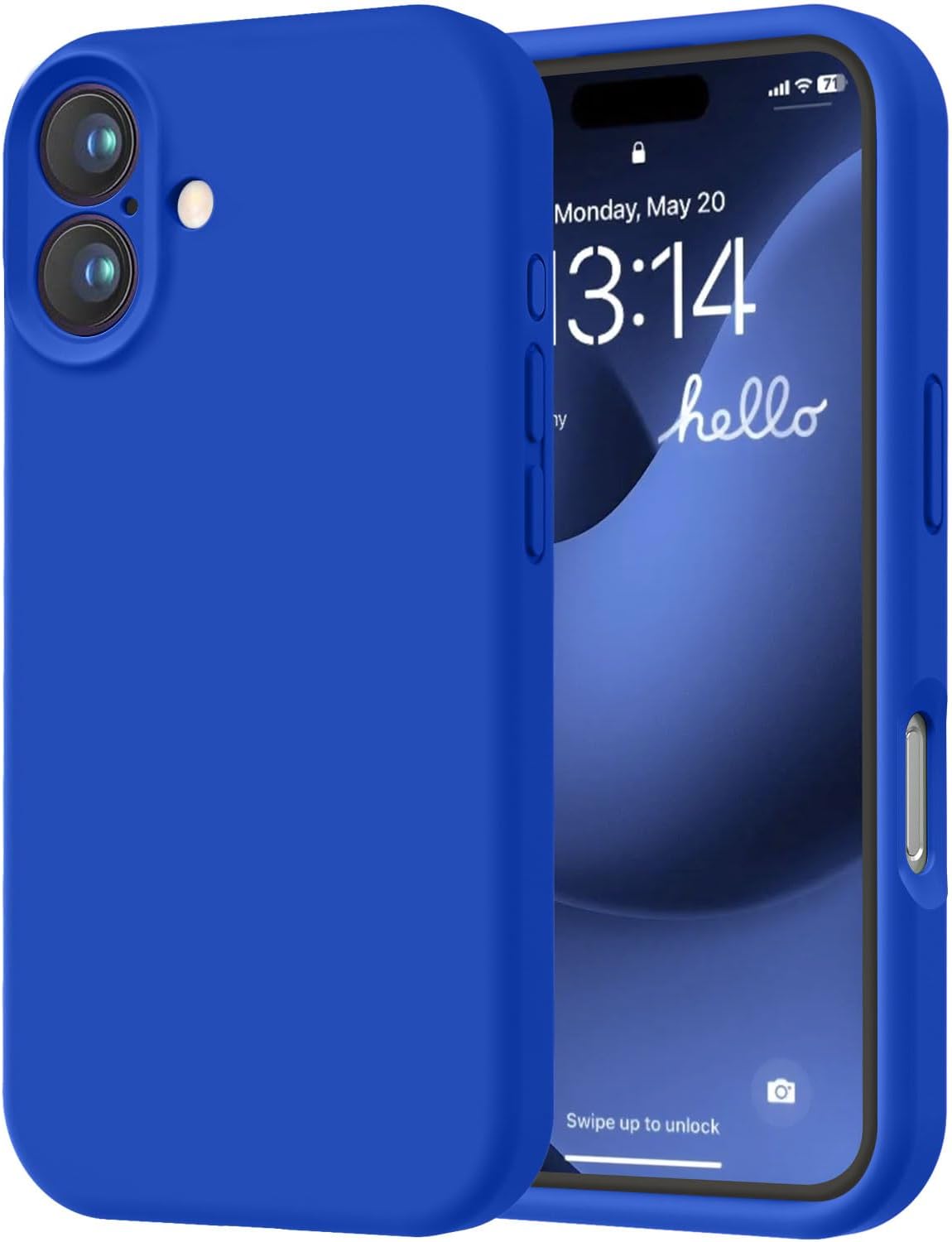 LOVE 3000 Designed for iPhone 16 Case, Premium Silicone with [Soft Anti-Scratch Microfiber Lining] Shockproof Protective Phone Case for Men Women Girls 6.1", Klein Blue iPhone 16 6.1inch Klein Blue