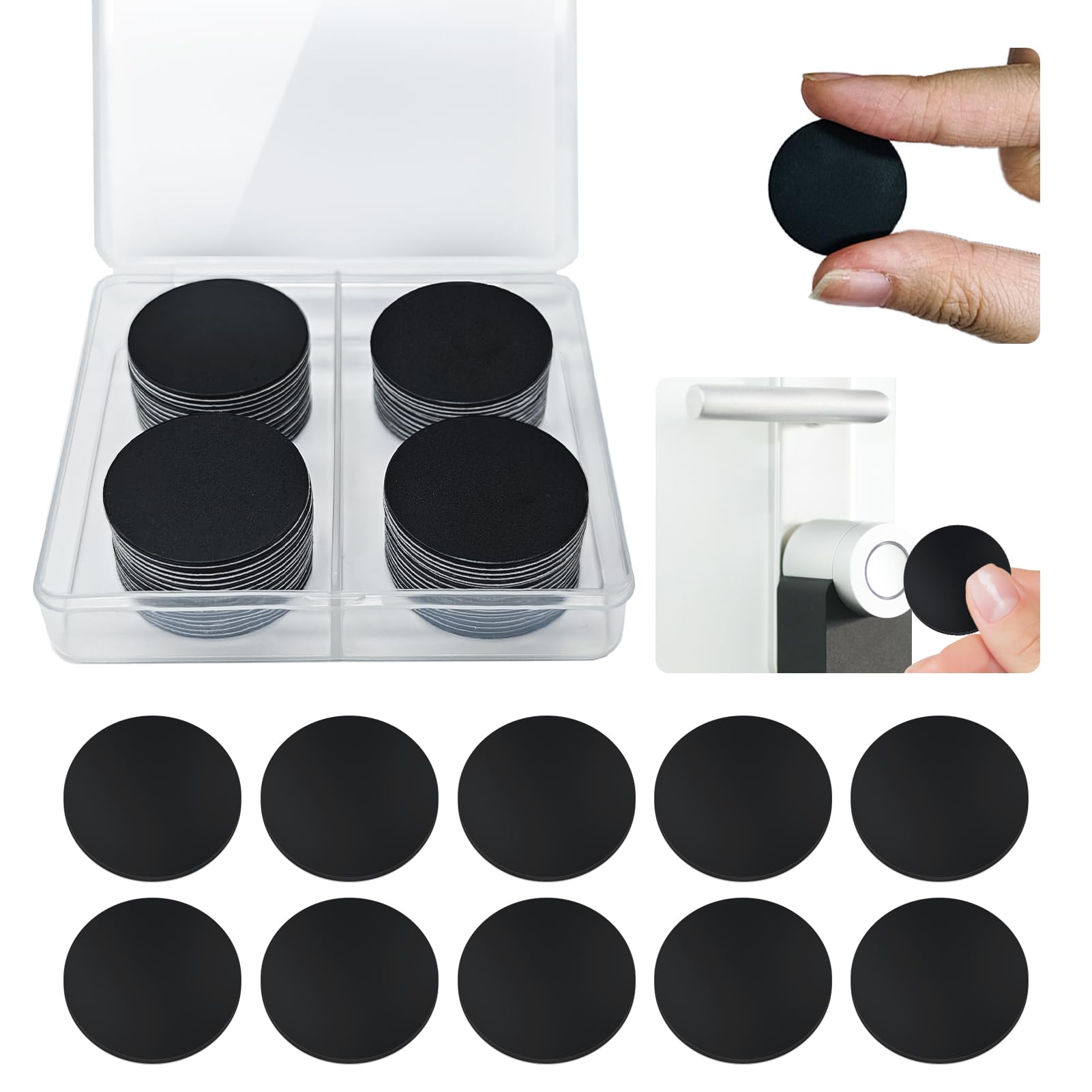 Catephe 50 Pcs NFC Tags Stickers, 25mm NFC Cards with Adhesive Back, Round Rewritable NFC Coin Cards, 504 Bytes Memory Compatible with Amiibo and NFC