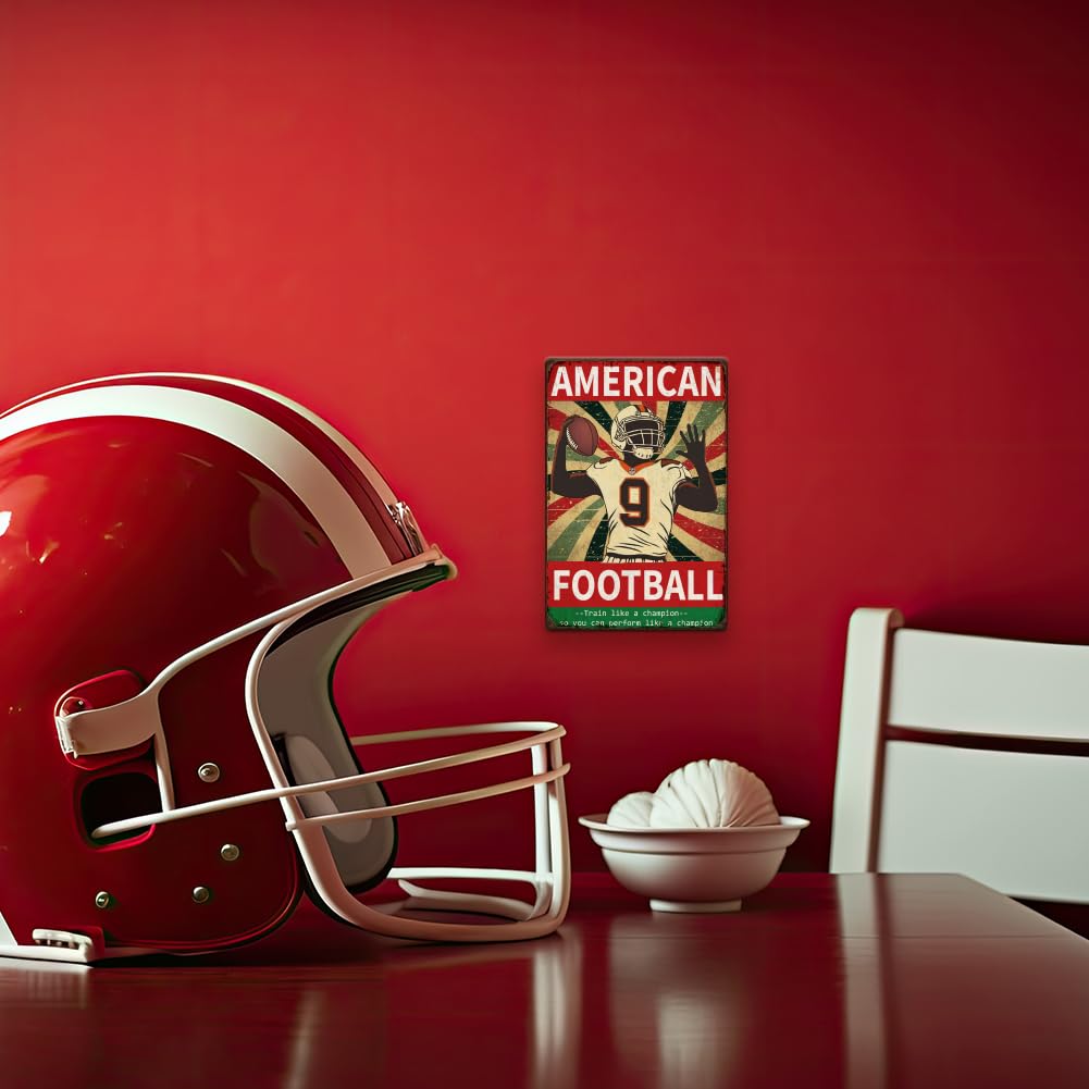 SUPERDANT Metall Blechschild American Football – 30x20 Cm, Vintage-Design, Für Wanddekoration In Bar, Café Oder Zuhause