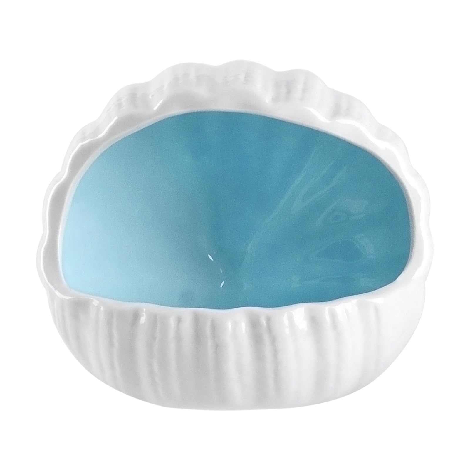 PENCK Betta Fish Tank Accessory Decor Cute Ceramic Aquarium Cave Shell Shape Fish House Hideout Ornament for Shrimp Fish Hiding Playing (Blue, Large) โ image 1