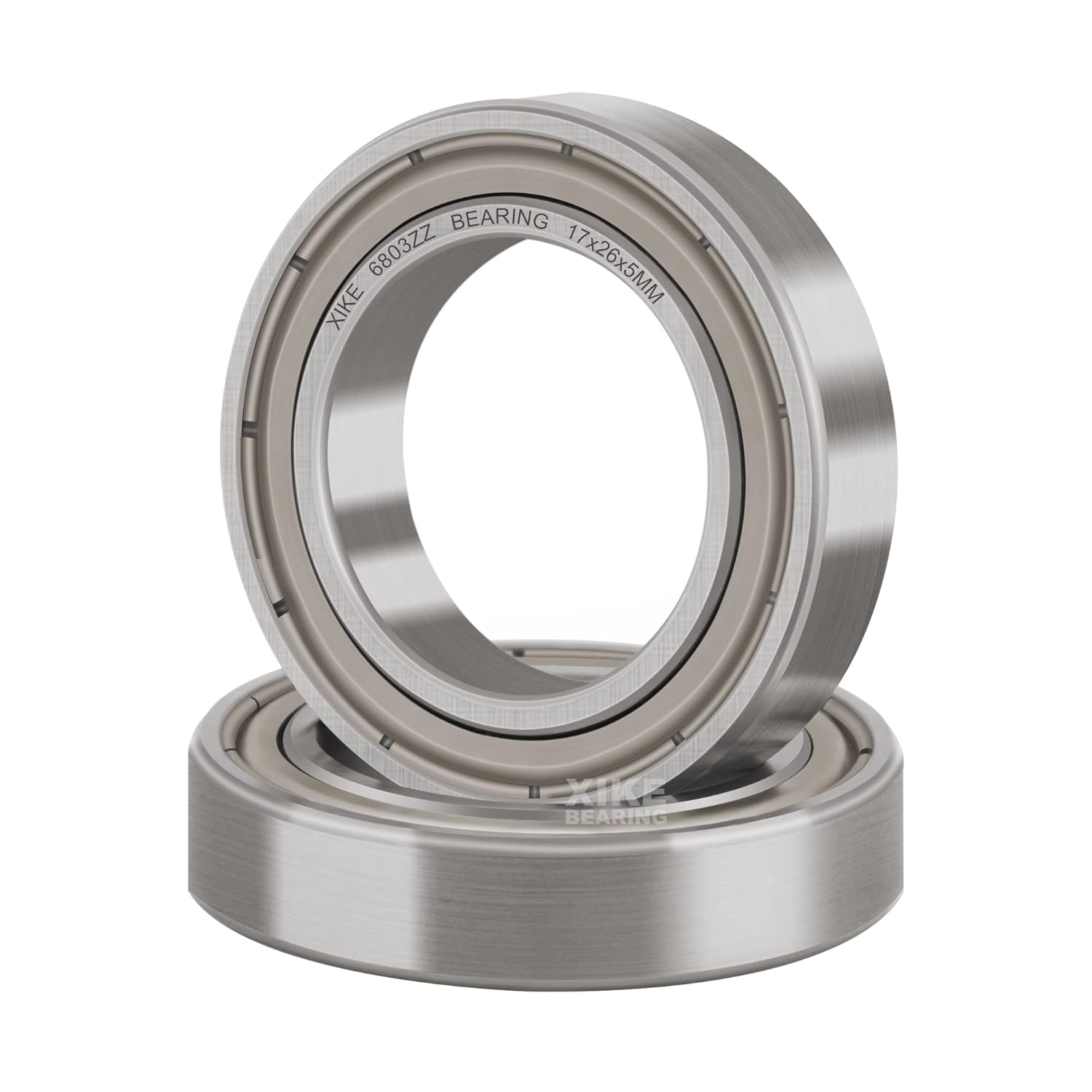 XIKE 4 Pcs 6803ZZ Double Metal Seal Bearings,Prelubricated and Stable