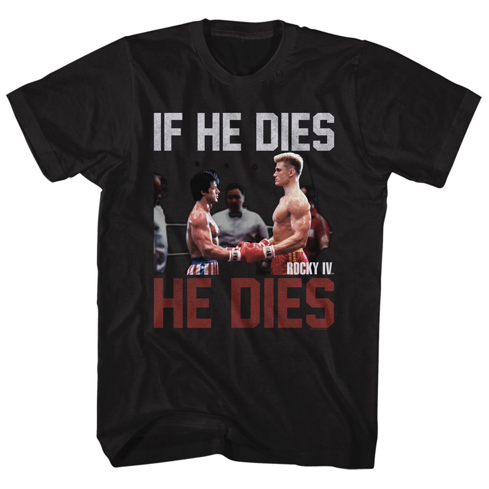 American Classicsmens Rocky Balboa If He Dies Adult Short Sleeve T-shirt T-Shirt (pack of 1)
