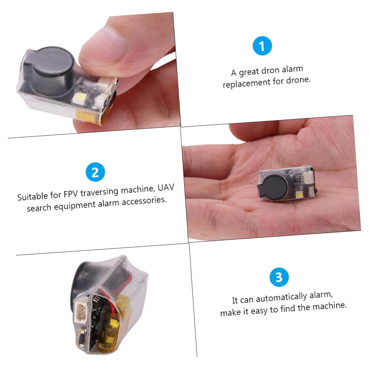 BESTonZON 3pezzi Allarme Per Drone Fpv Con Funzione Di Segnalazione Led Allerta Sonora Decibel e Leggero Compatibile Con Bf e Cf Flight Controllers Accessorio Per Racers e Piloti Di Droni