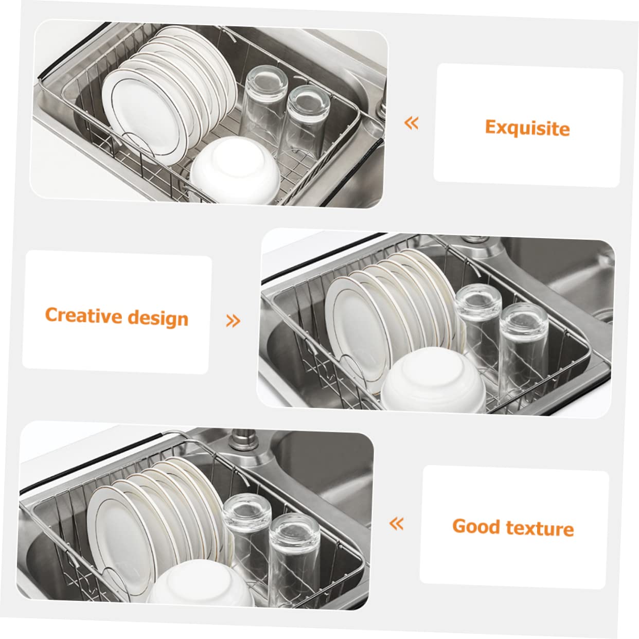 LIFKOME Escurreplatos grande expandible sobre el fregadero, escurridor de platos de cocina para ahorrar espacio para platos y cuencos, estante de secado de fregadero