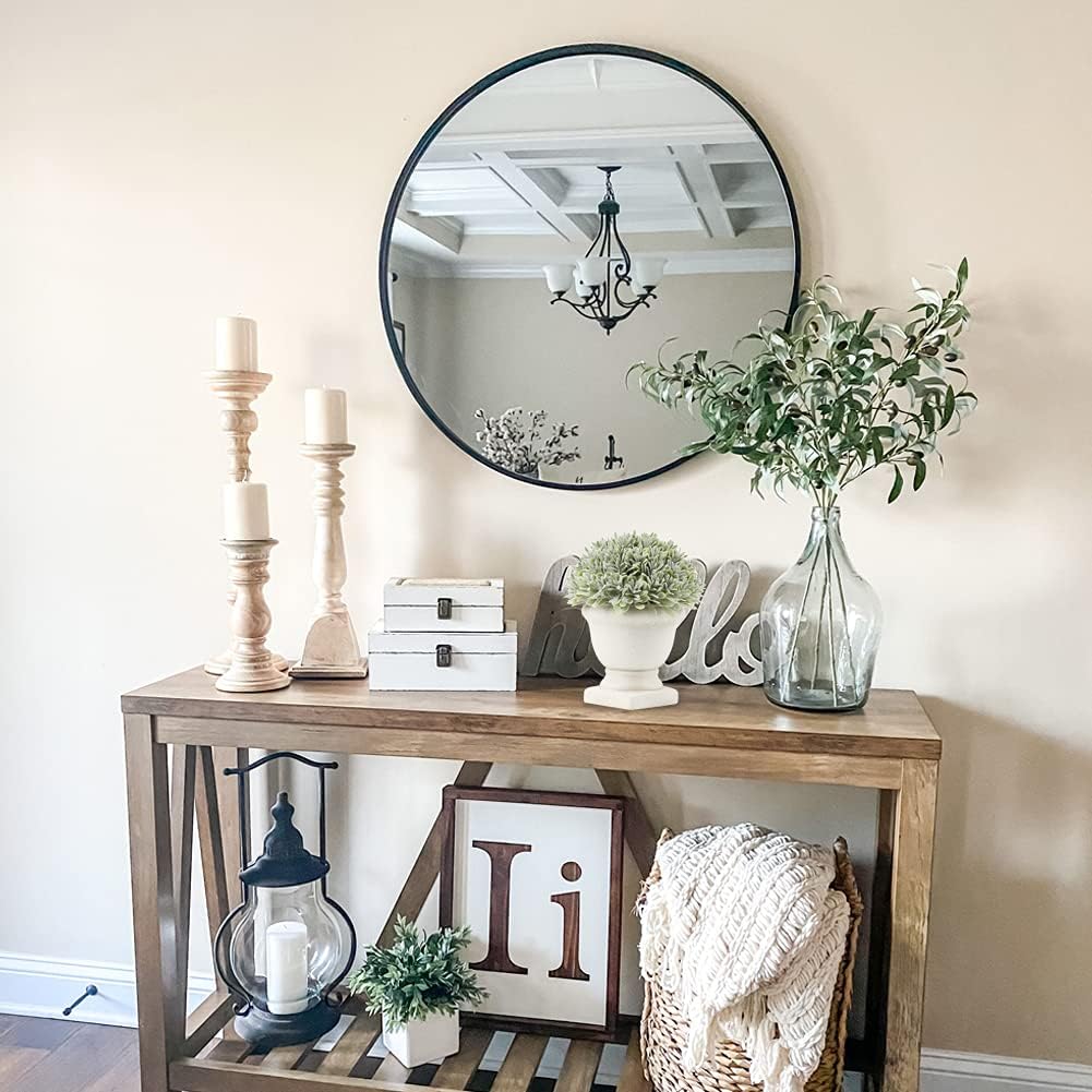 Artificial Mini Plants Fake Potted Plants Plastic Faux Greenery Grass Topiary Shrubs with Cement Pots for Home Office Bathroom Room Shelves House Farmhouse Desk Centerpiece Indoor Decoration -