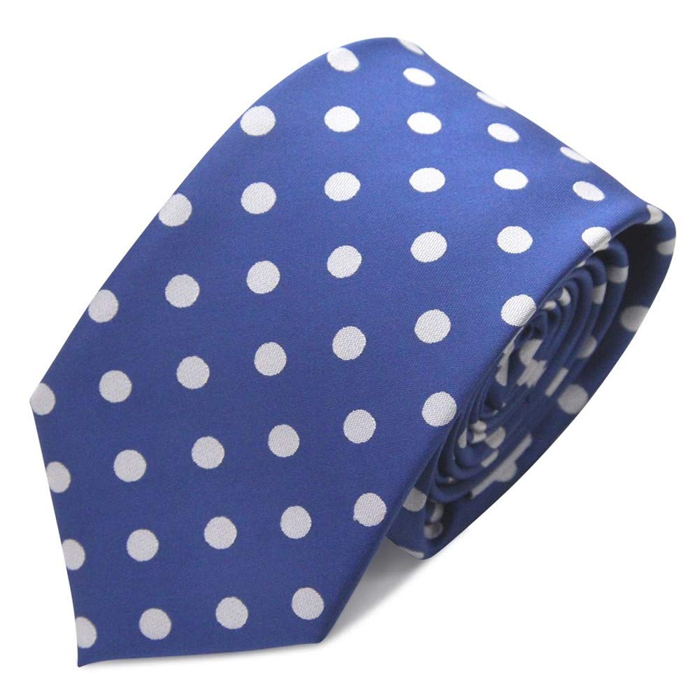 Spotlight Hosiery Men's POLKA DOTS Necktie,Blue/White