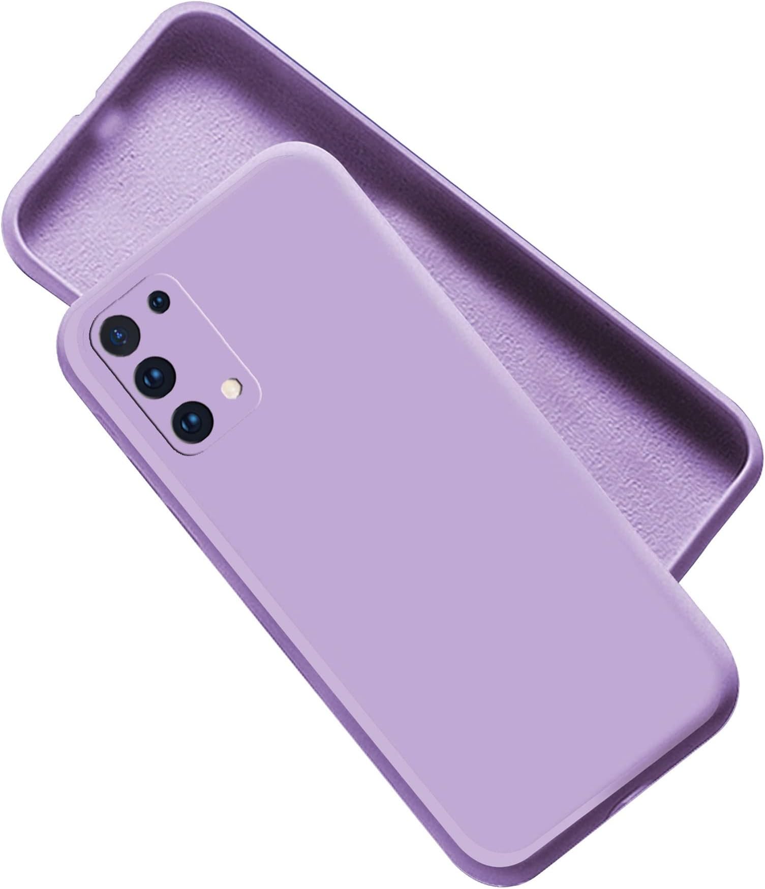 A rtistque Liquid TPU Silicone Matte Shockproof Flexible with Camera Protection Soft Back Cover Case for Oppo A74 5G - Purple