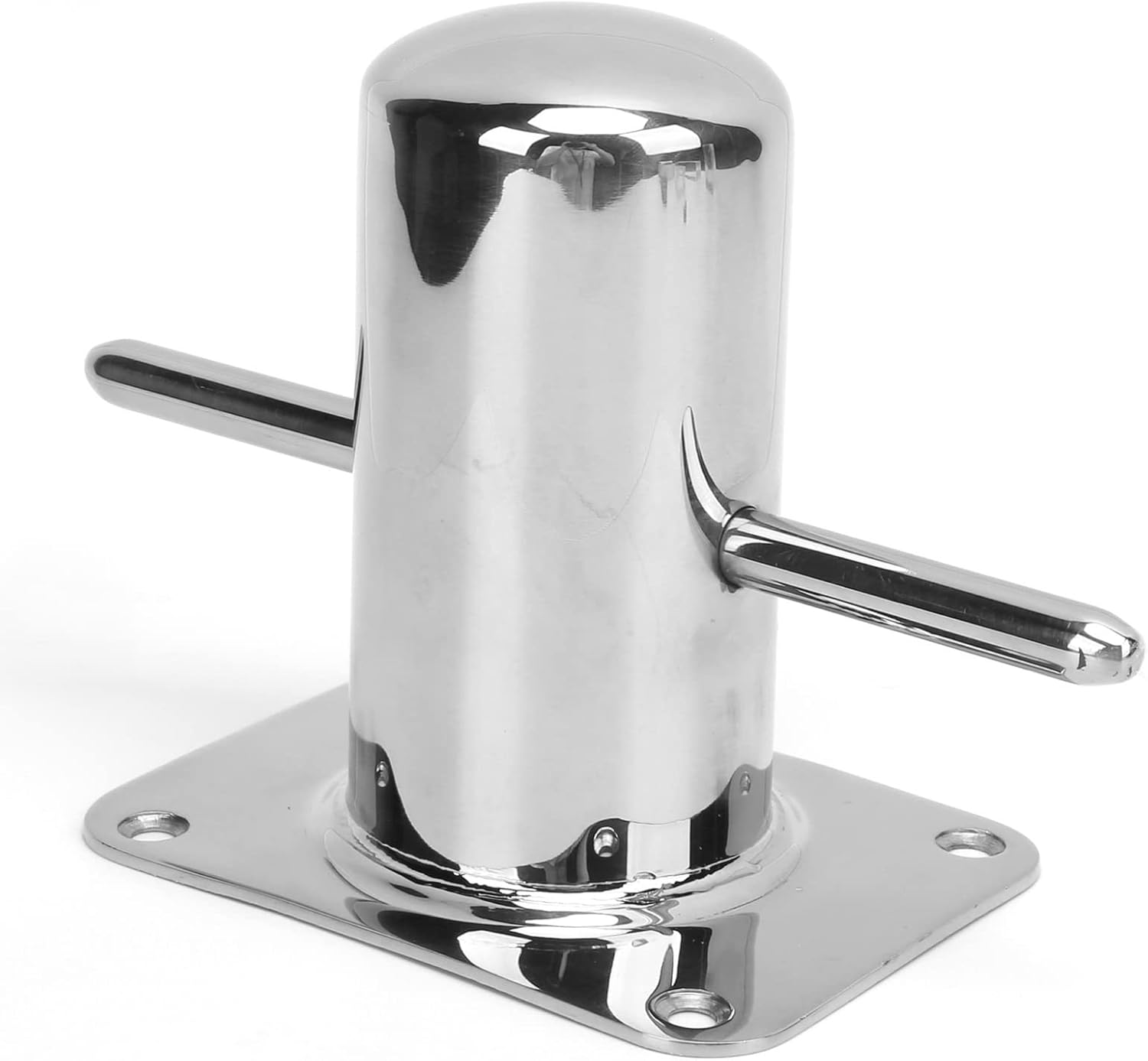 Yosoo Health Gear Marine Bollard Cleats, 316 Stainless Steel Single Cross Bollard Cleat Heavy Duty 4 Holes Marine Dock Deck Rope Cleat Mooring Cleat Bitt Bollard Replacement for Kayak Canoe Boating