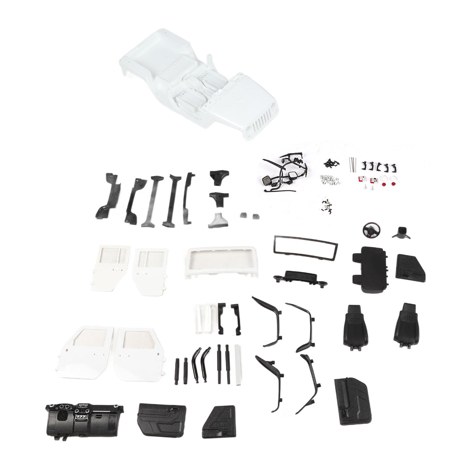 Nadwozie samochodu RC Otwarte nadwozie samochodu Akcesoria Premium Plastik ABS Rozstaw osi 313 mm Niezmontowany zestaw do SCX10 90046 1/10 RC Model samochodu (Biały)