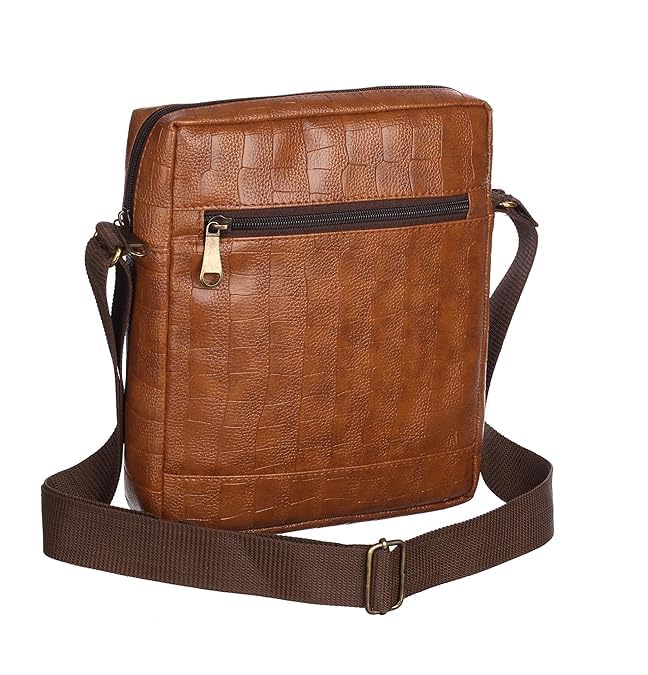 Sling Bag Faux Leather Unisex Brass Antique Metal Fittings Crossbody Messenger Bag-image-18