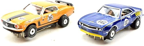 Miniatura 6 de Auto World/Premium Hobbies T/A Challenge Mustang VS Camaro HO Escala Slot Car Race Set CP7973