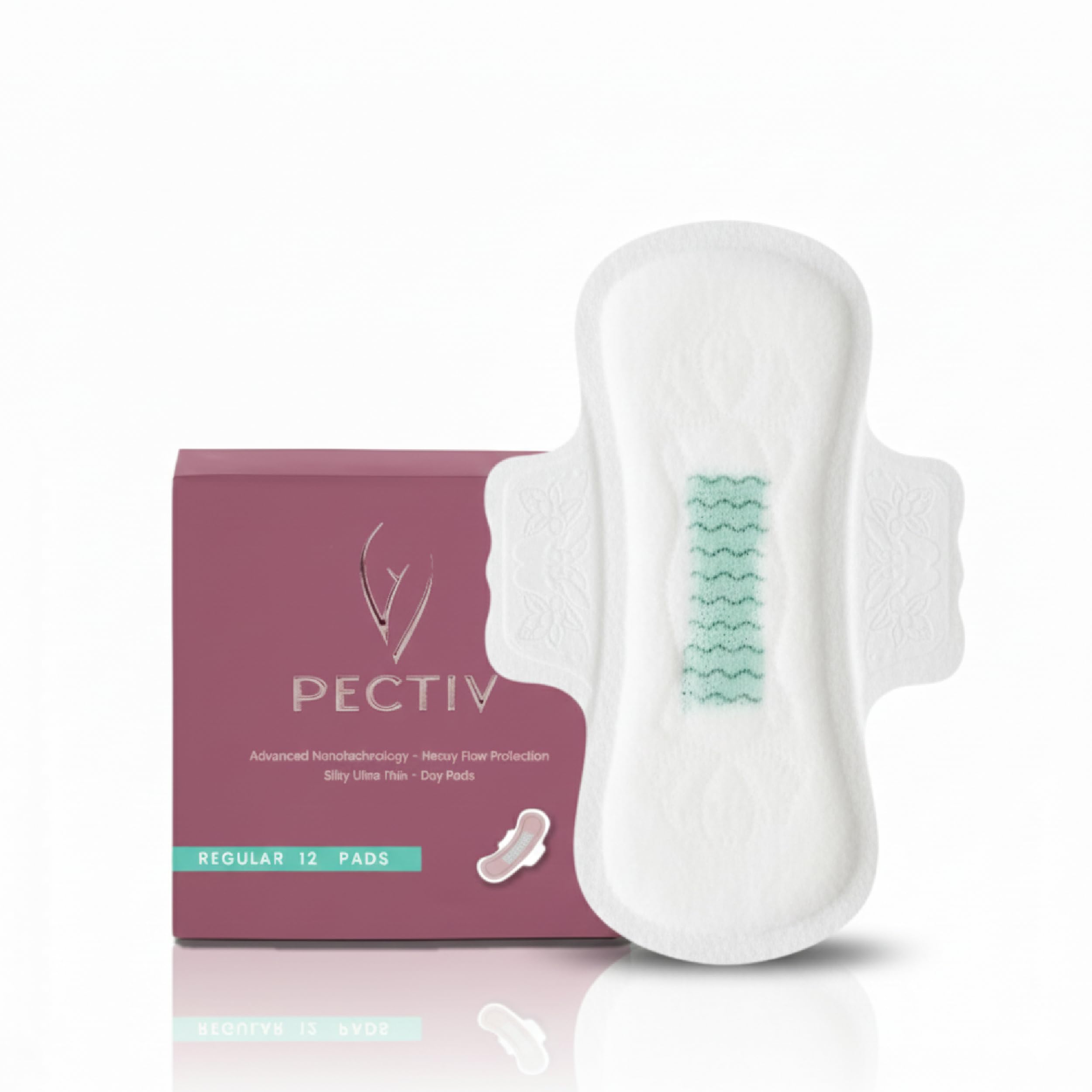 PECTIV Ultra-thin Regular Day Sanitary Pads: Ultra-thin, Super-absorbent Regular feminine pads. Stay dry and confident, all day long(1 pack x 12 Pads)