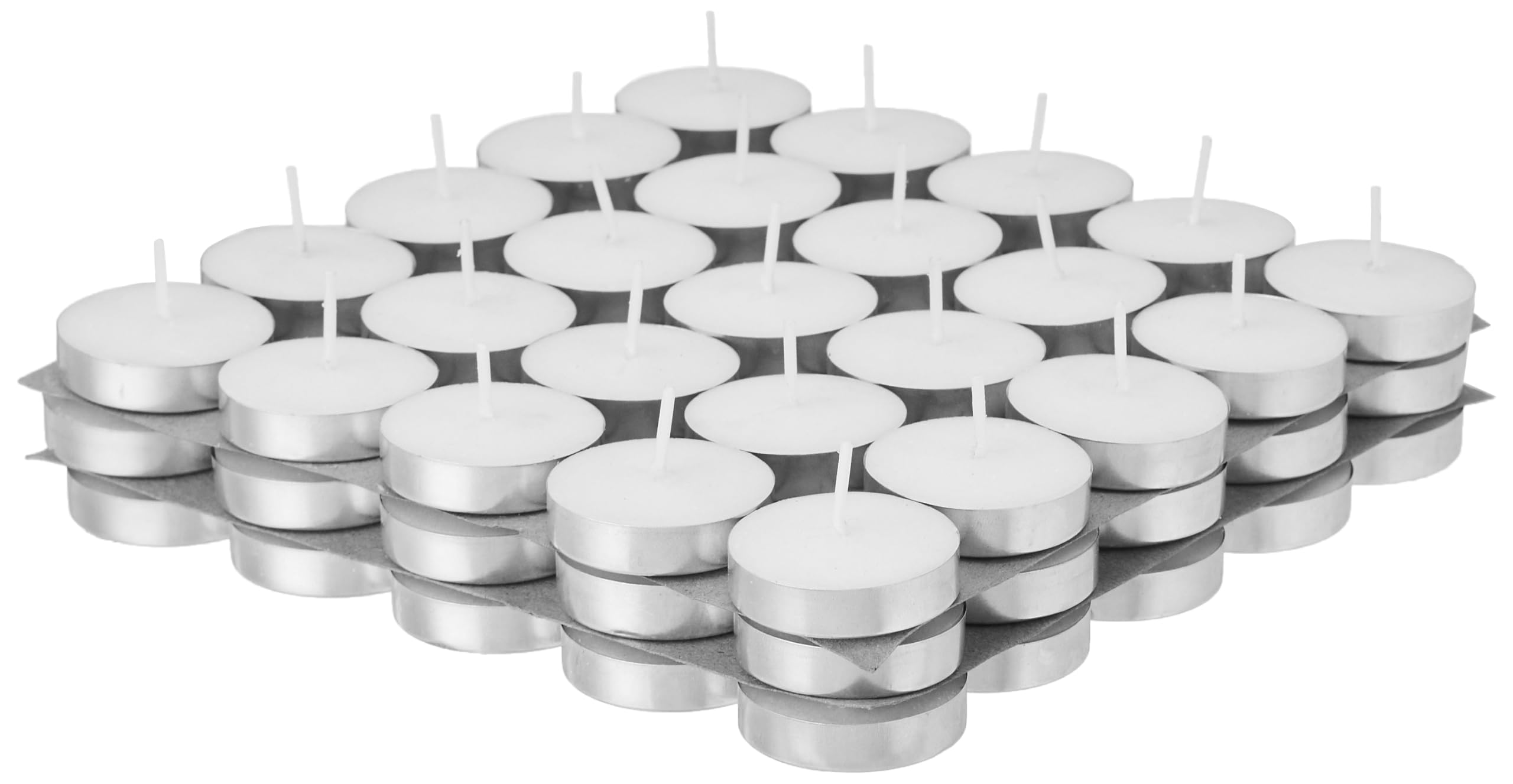 Amazon Brand - Solimo Glass Tealight Candles | Smokeless | No Residue | 3 Hours Burn Time | Unscented (Set of 75, White)