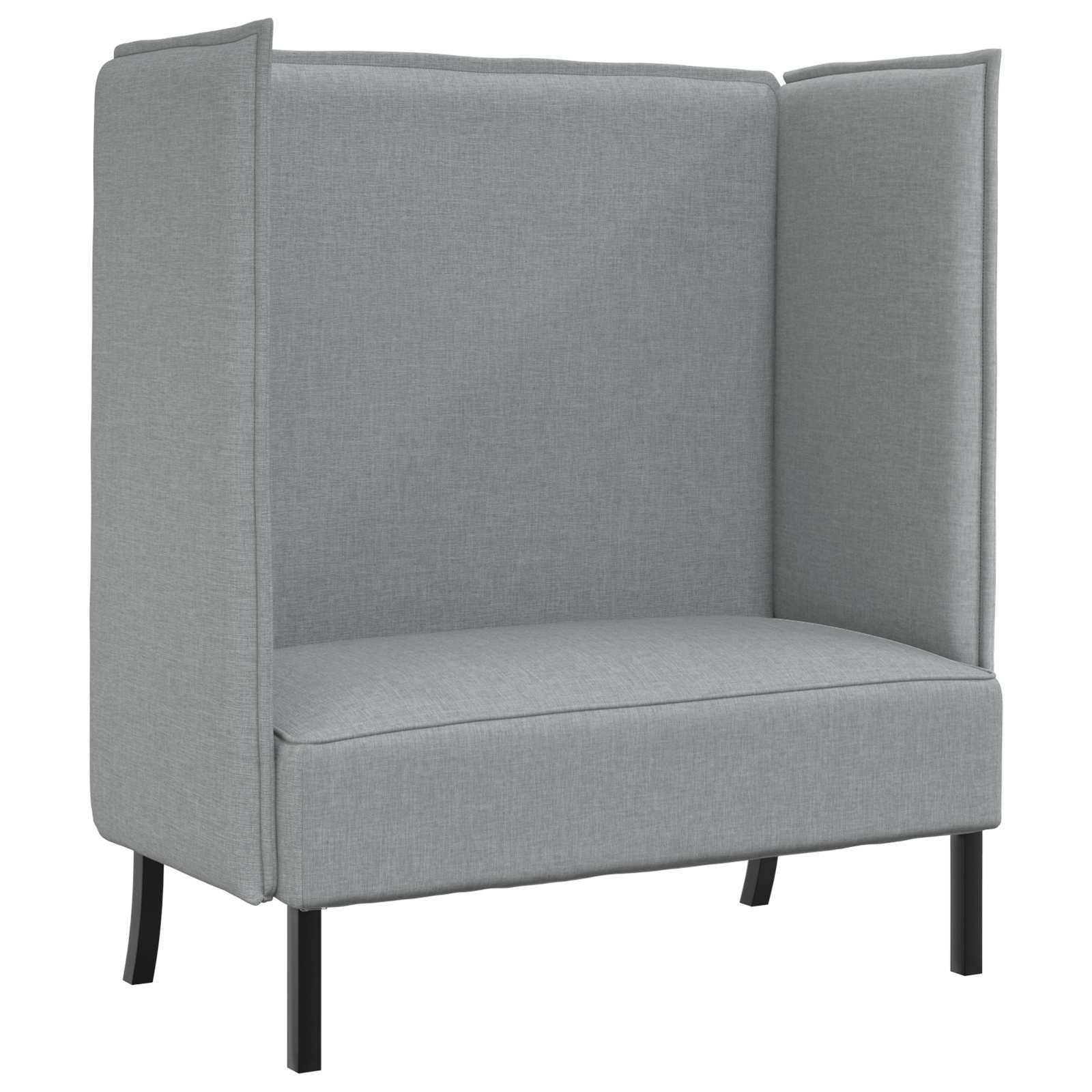 Canapé 2 places moderne tissu gris clair pour coin lecture calme