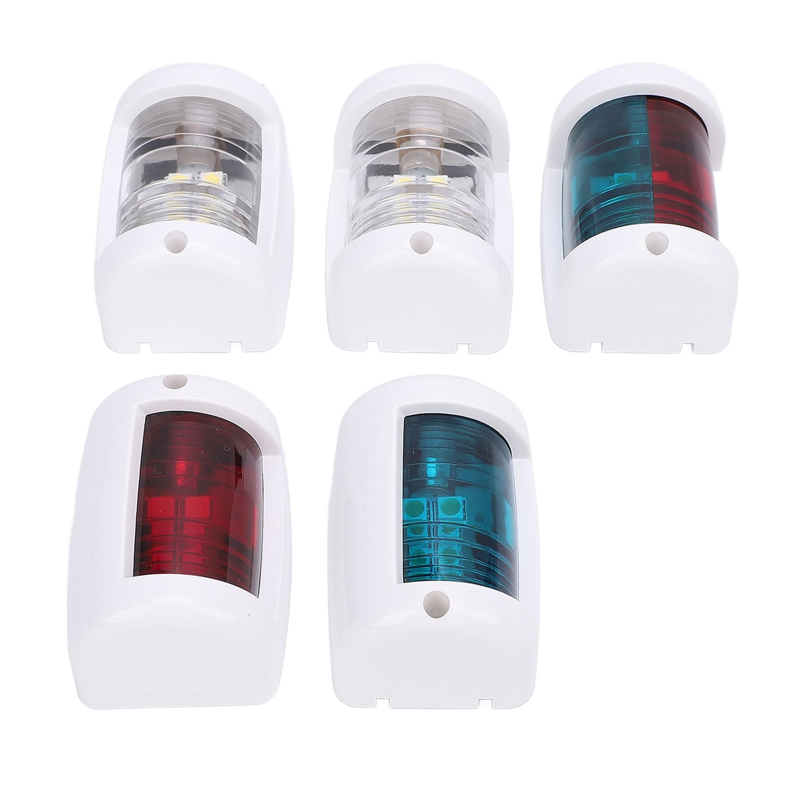 Kit Completo de Luces LED para Barcos de 5 Piezas con Clasificación de Impermeabilidad IP66 para Embarcaciones de 12 M con Luces Verdes, Rojas y Blancas